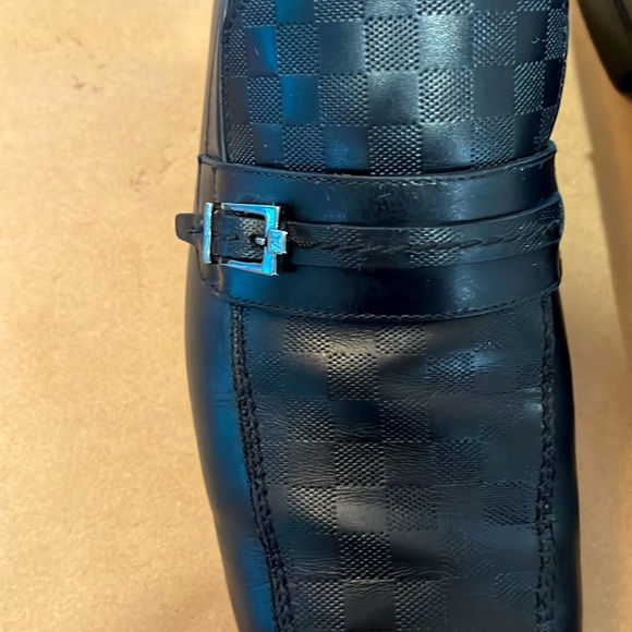 Louis Vuitton men’s loafers in black with Damier print. Size 8, British sizing. - Picture 3 of 7